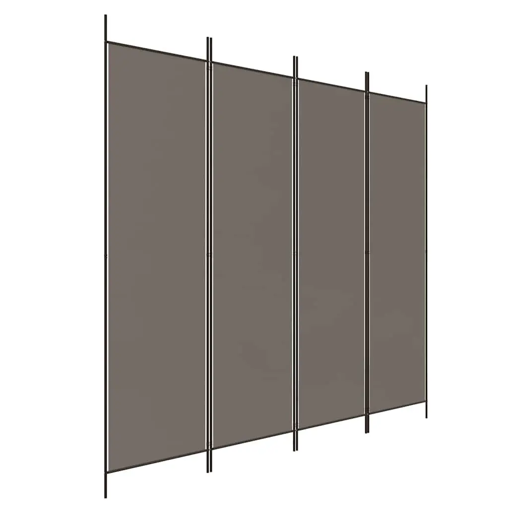 4-Panel Room Divider Screen Folding Partition Anthracite Privacy Divider Panel