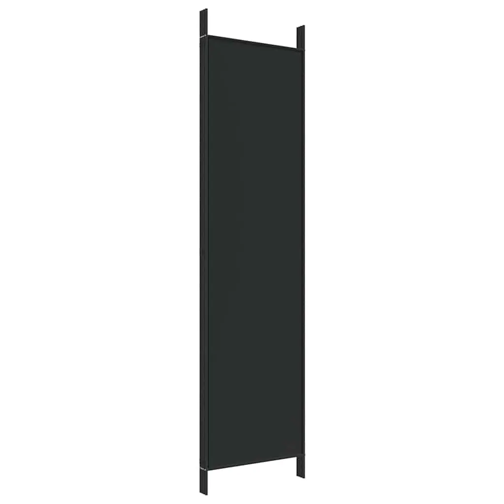4-Panel Room Divider Screen Foldable Privacy Partition Black Fabric 200x200cm