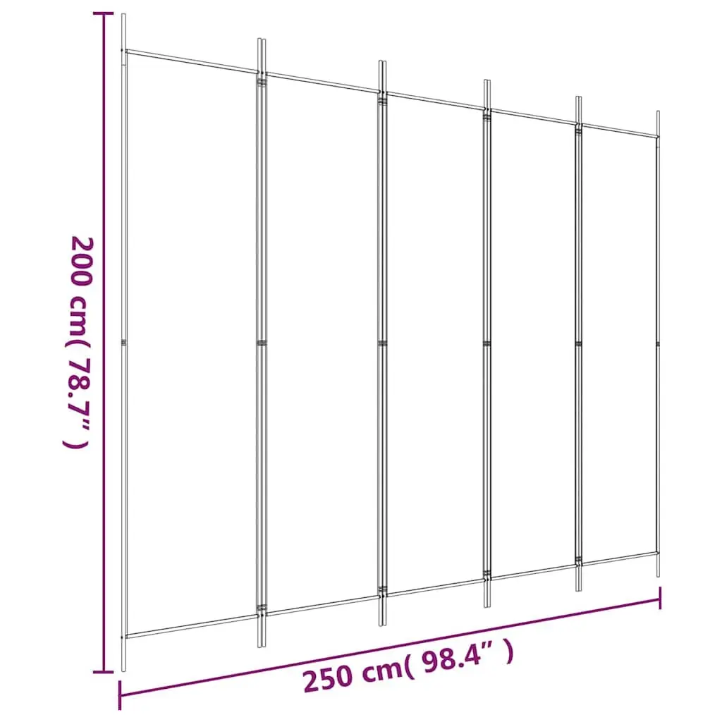 5-Panel Room Divider Screen Folding Partition Privacy Space Separation