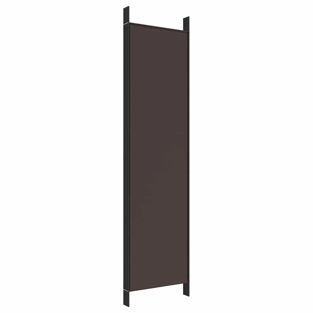5-Panel Brown Room Divider Folding Screen