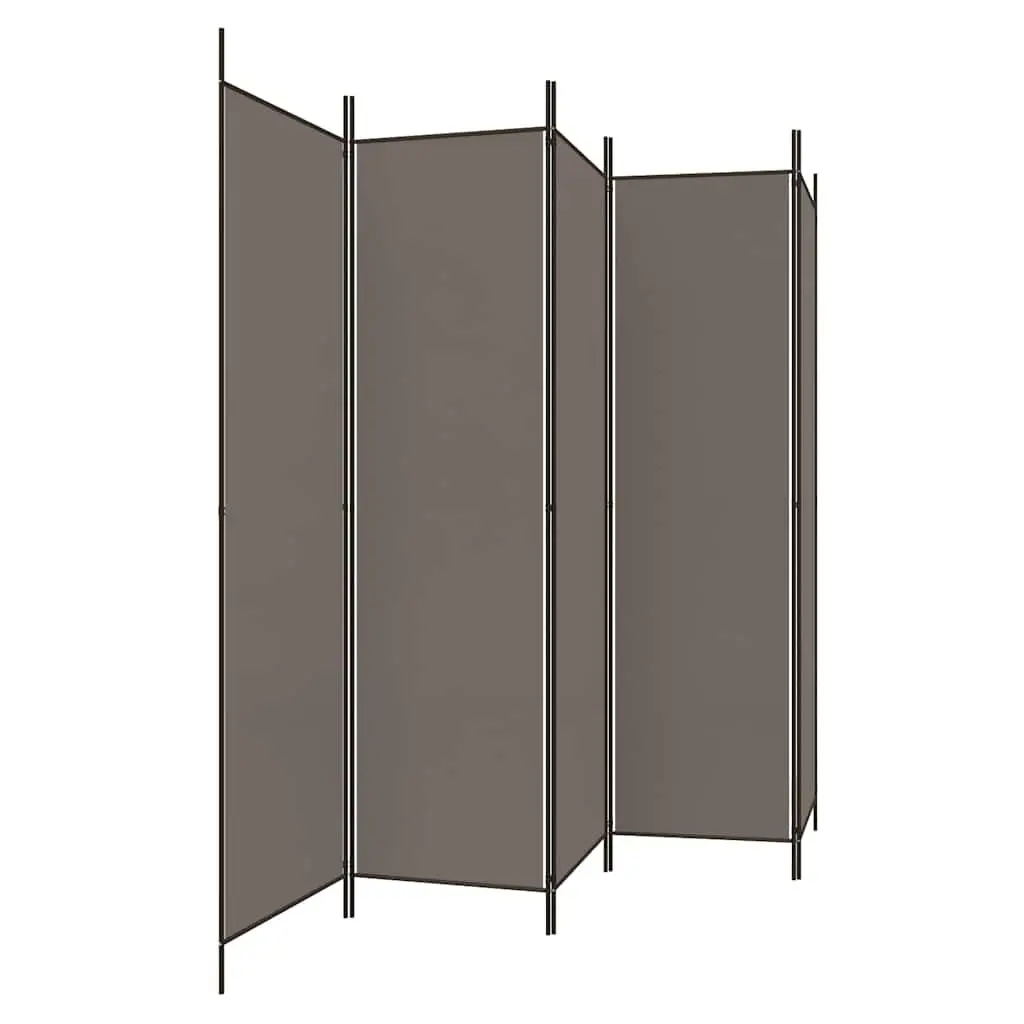 5-Panel Room Divider Screen Anthracite Foldable Privacy Partition Home Office