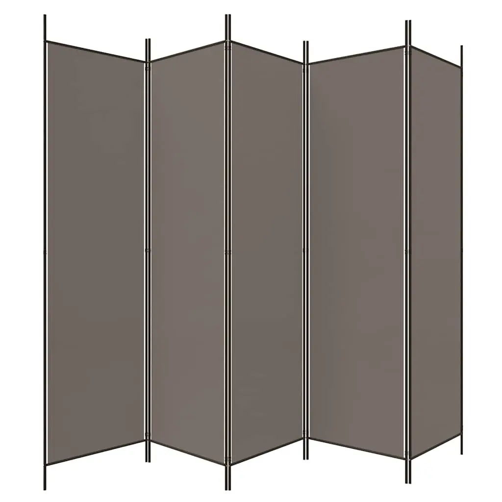 5-Panel Room Divider Screen Anthracite Foldable Privacy Partition Home Office