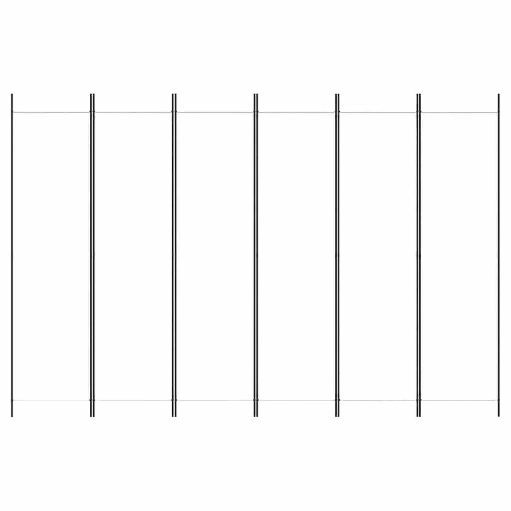 6-Panel Room Divider 300x200 cm White Folding Partition Privacy Screen
