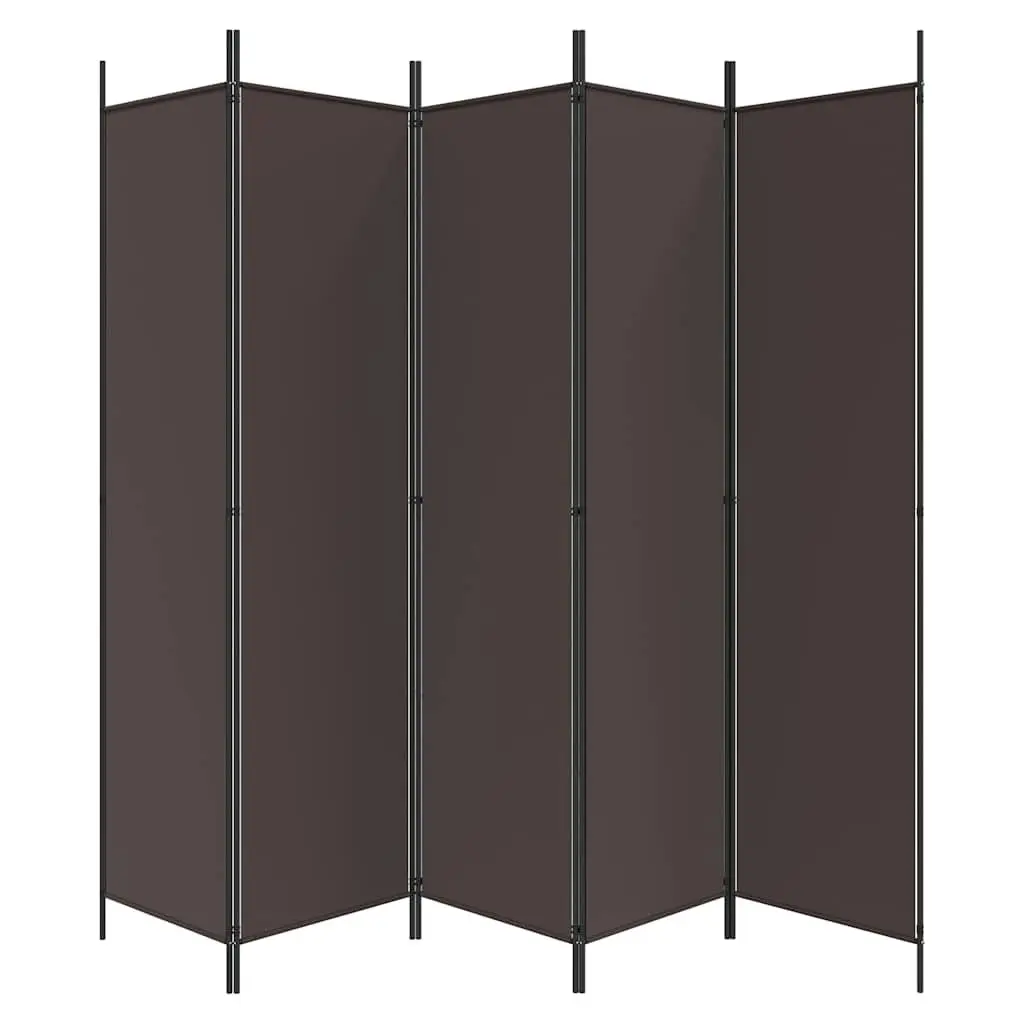 6-Panel Brown Fabric Room Divider