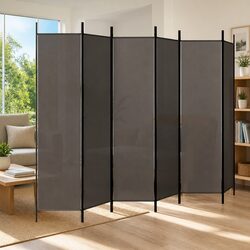 6-Panel Room Divider Dimensions: 300 × 200 cm, Iron Frame