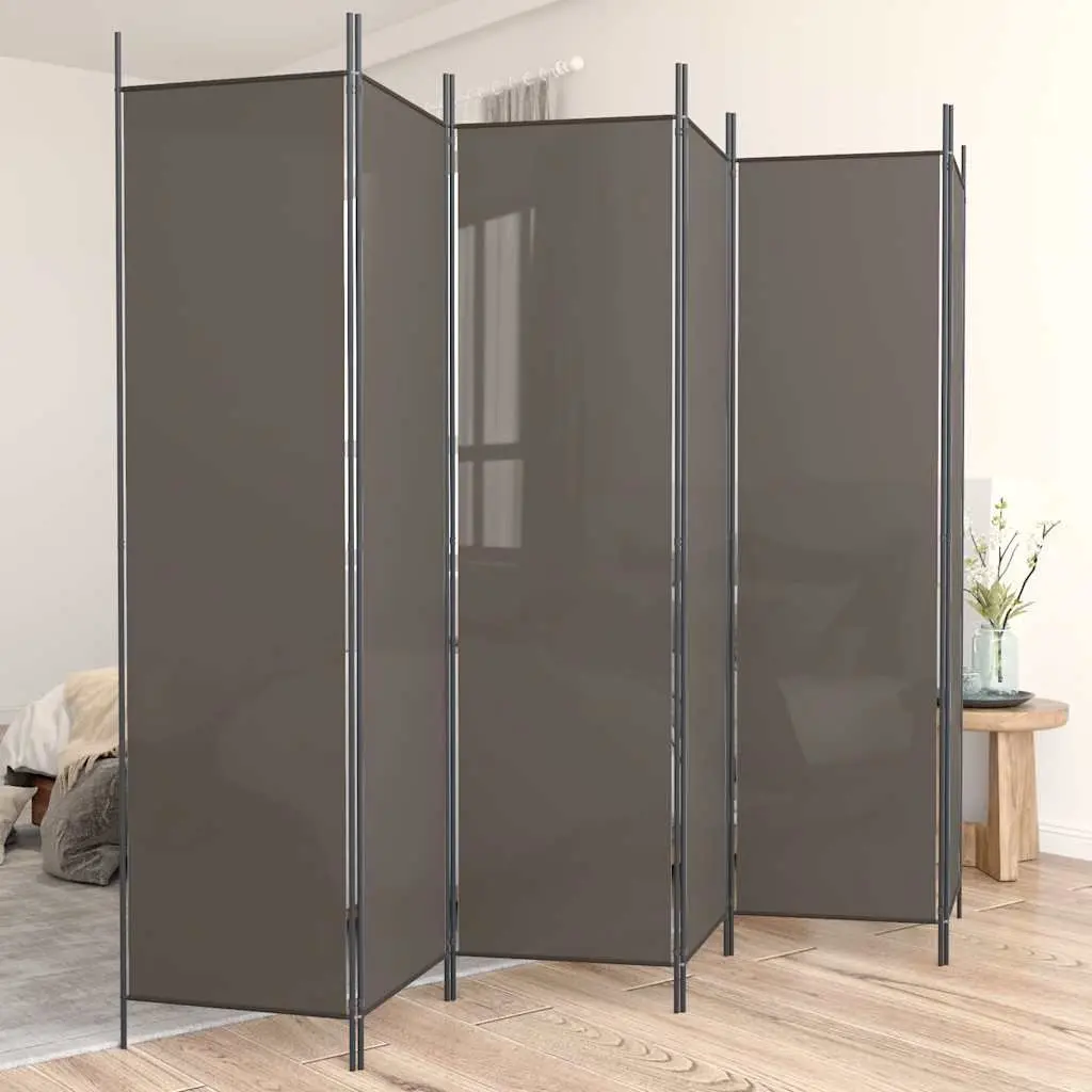 Room Divider 6-Panel Folding Screen Privacy Partition Home Office Anthracite 300x200 cm