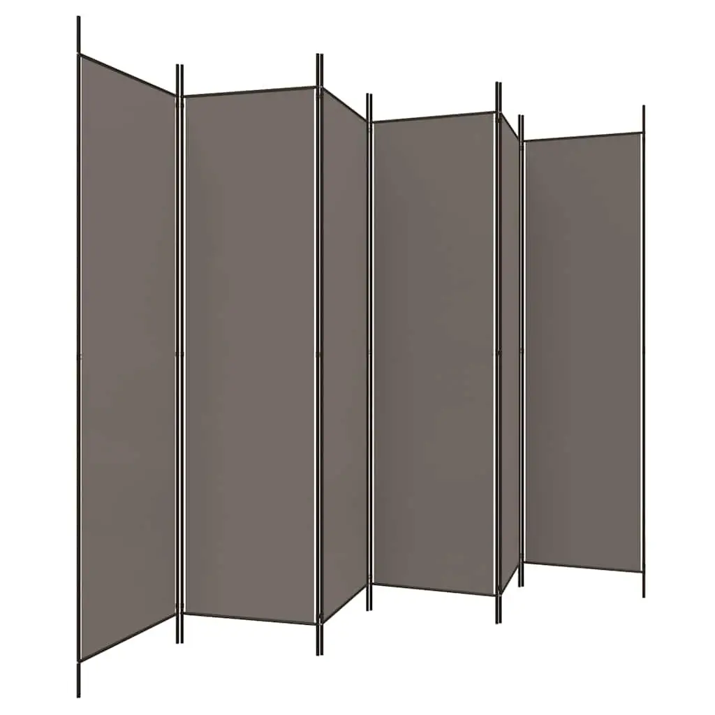 Room Divider 6-Panel Folding Screen Privacy Partition Home Office Anthracite 300x200 cm
