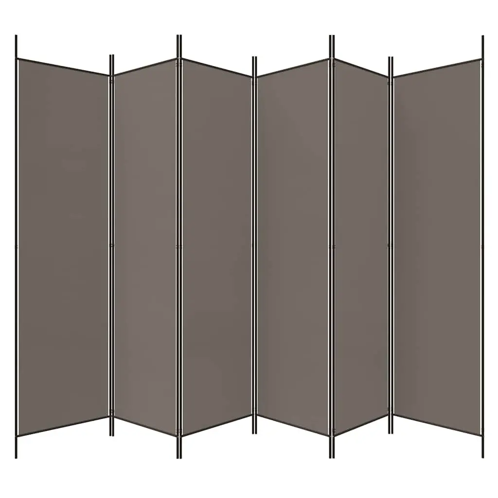 Room Divider 6-Panel Folding Screen Privacy Partition Home Office Anthracite 300x200 cm