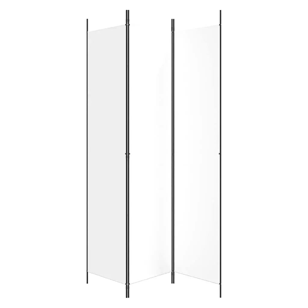 3-Panel Room Divider Folding Screen White Privacy Partition Fabric Foldable