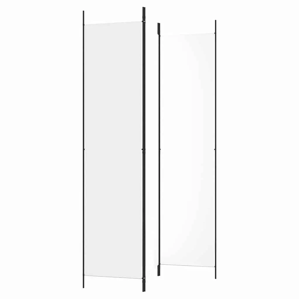 3-Panel Room Divider Folding Screen White Privacy Partition Fabric Foldable