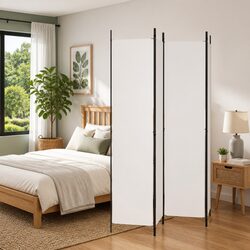 Specification-Focused 4-Panel Room Divider, 200x220cm