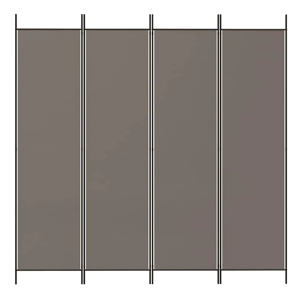4-Panel Room Divider Anthracite Foldable Fabric Screen Partition Privacy Space