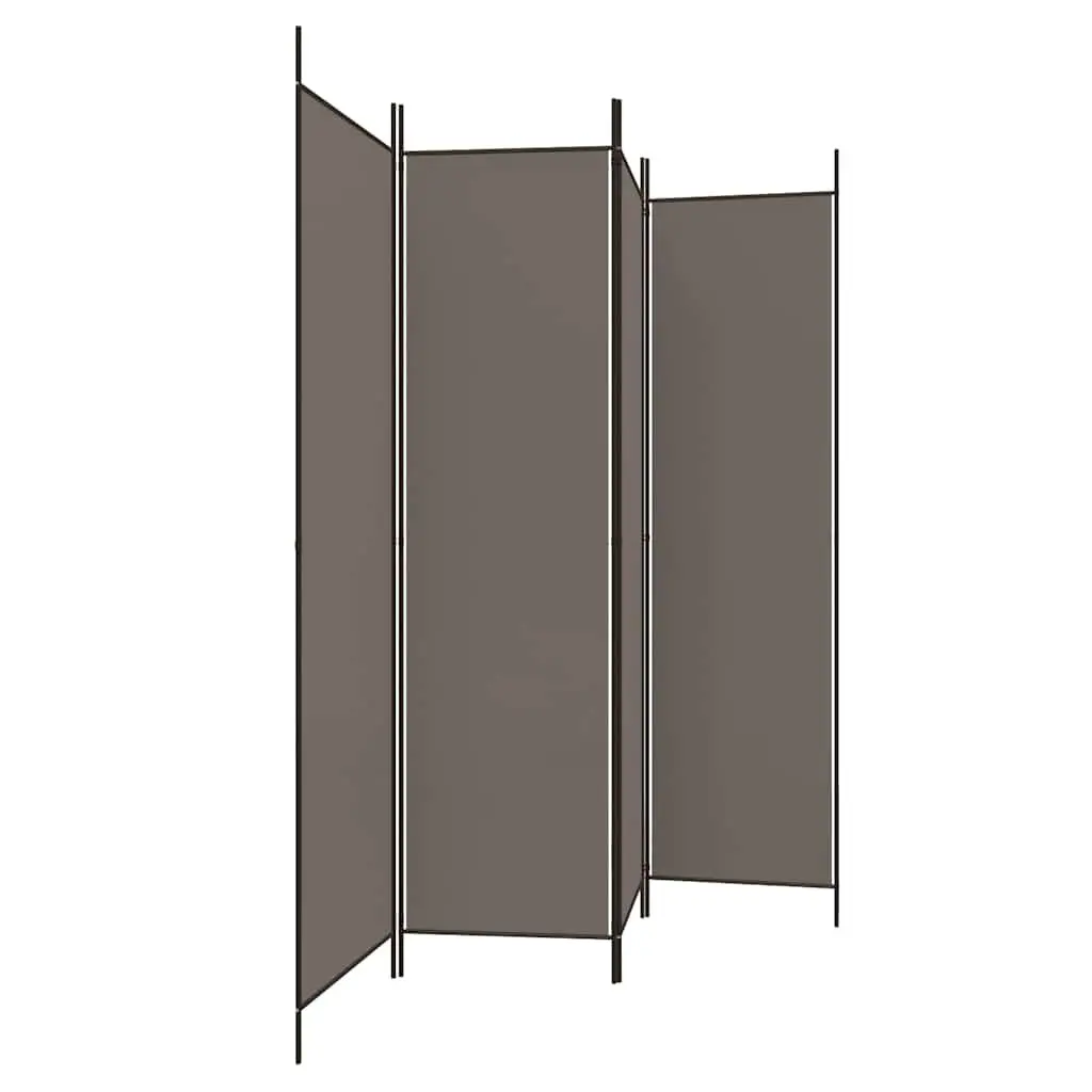 4-Panel Room Divider Anthracite Foldable Fabric Screen Partition Privacy Space