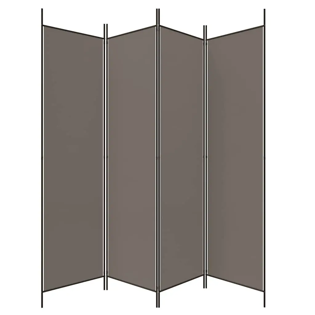 4-Panel Room Divider Anthracite Foldable Fabric Screen Partition Privacy Space