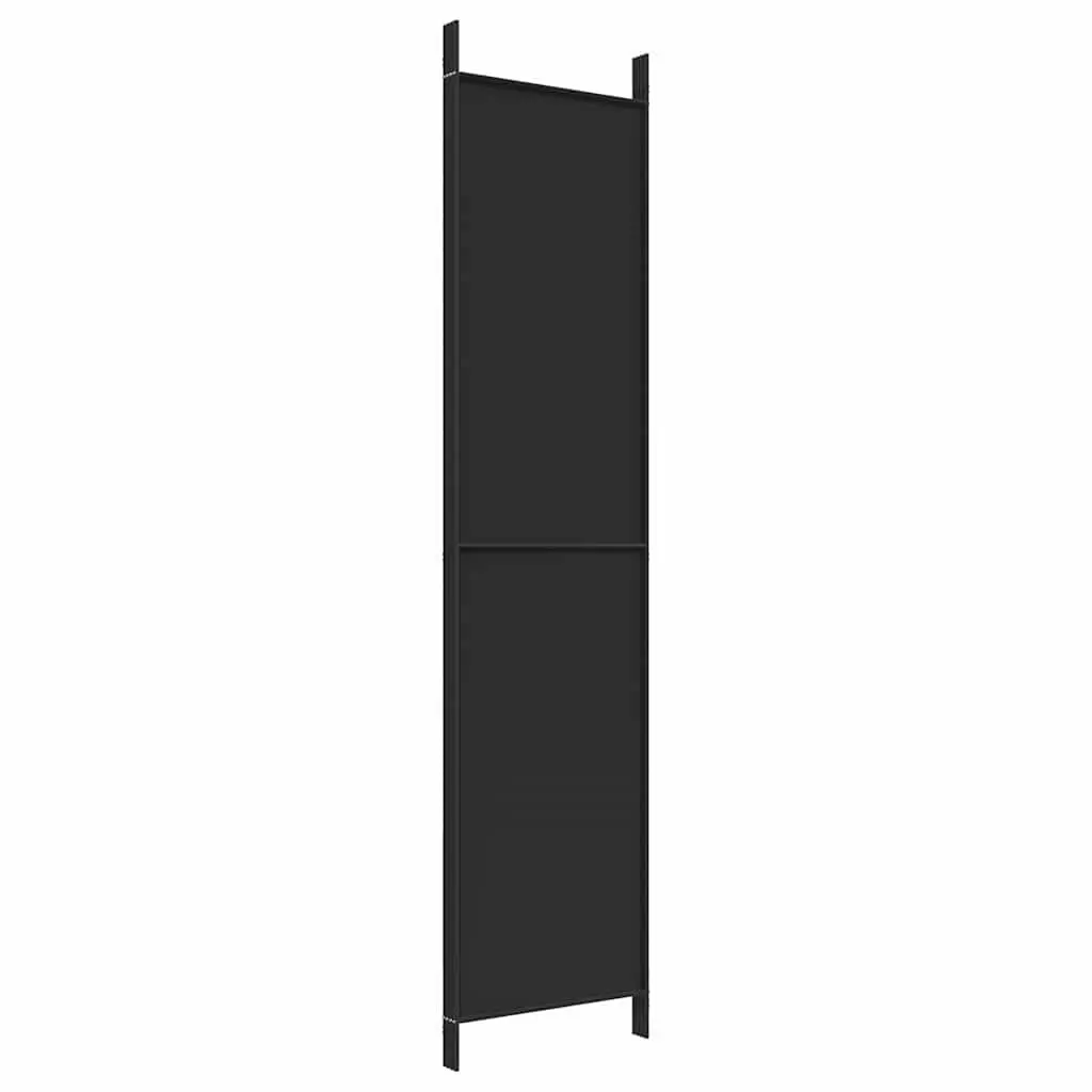 4-Panel Room Divider Screen for Bedroom Living Area 200x220 cm Black Fabric Foldable Privacy Partition