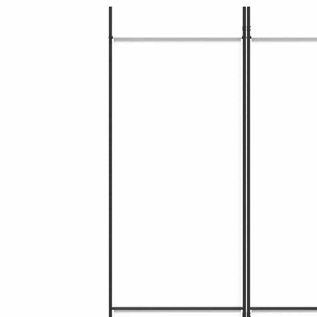 5-Panel Room Divider Screen Folding Privacy Partition White Fabric 250x220cm