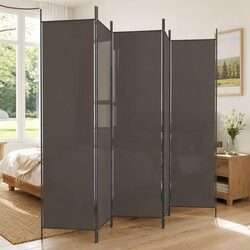 5-Panel Anthracite Room Divider with Dimensions of 250 x 220 cm