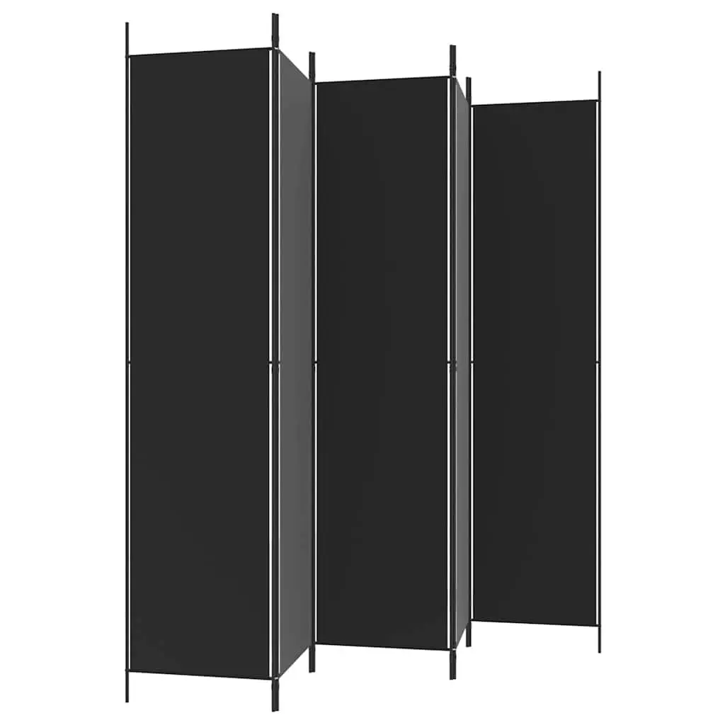 Room Divider Screen 5-Panel Foldable Privacy Partition Black 250x220 cm
