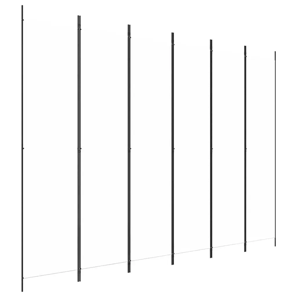6-Panel Room Divider Folding Screen for Home Use White Fabric 300 x 220 cm