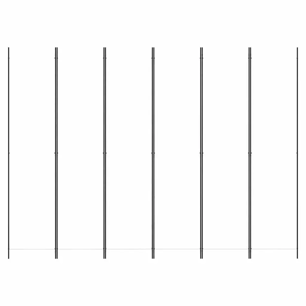 6-Panel Room Divider Folding Screen for Home Use White Fabric 300 x 220 cm