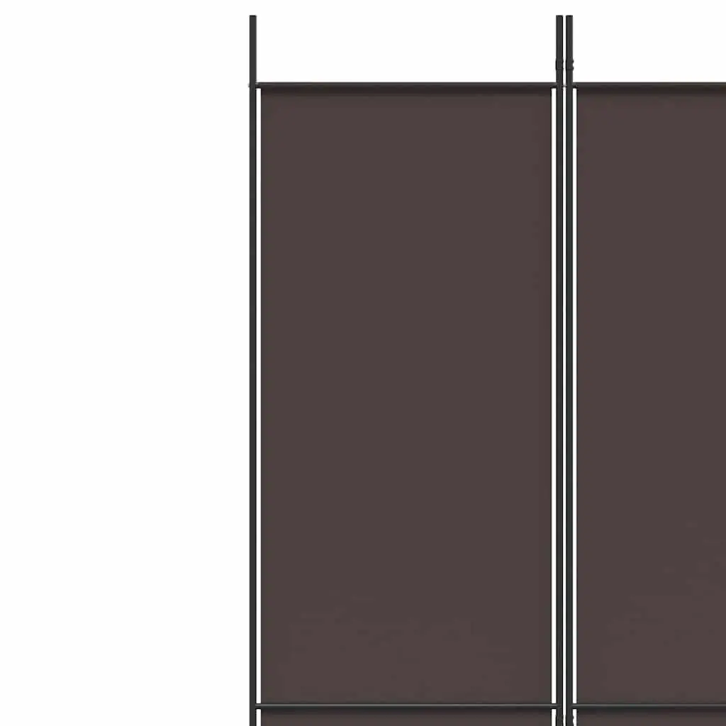 6-Panel Room Divider for Bedroom Living Room Brown 300x220cm