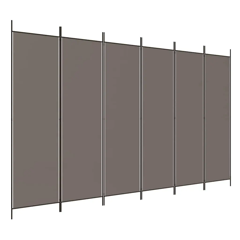 6-Panel Room Divider for Home 300x220cm Anthracite Foldable Privacy Screen Partition