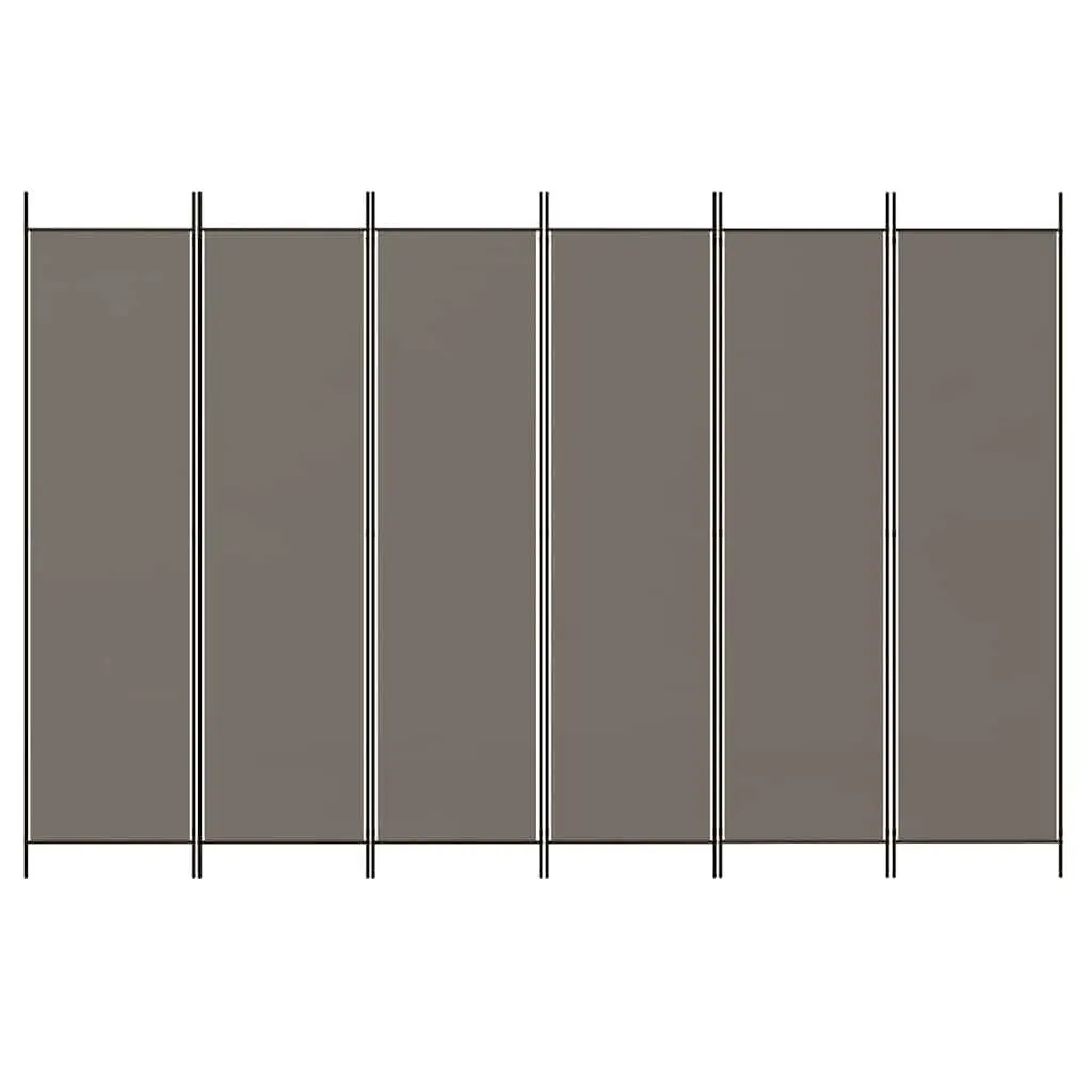 6-Panel Room Divider for Home 300x220cm Anthracite Foldable Privacy Screen Partition