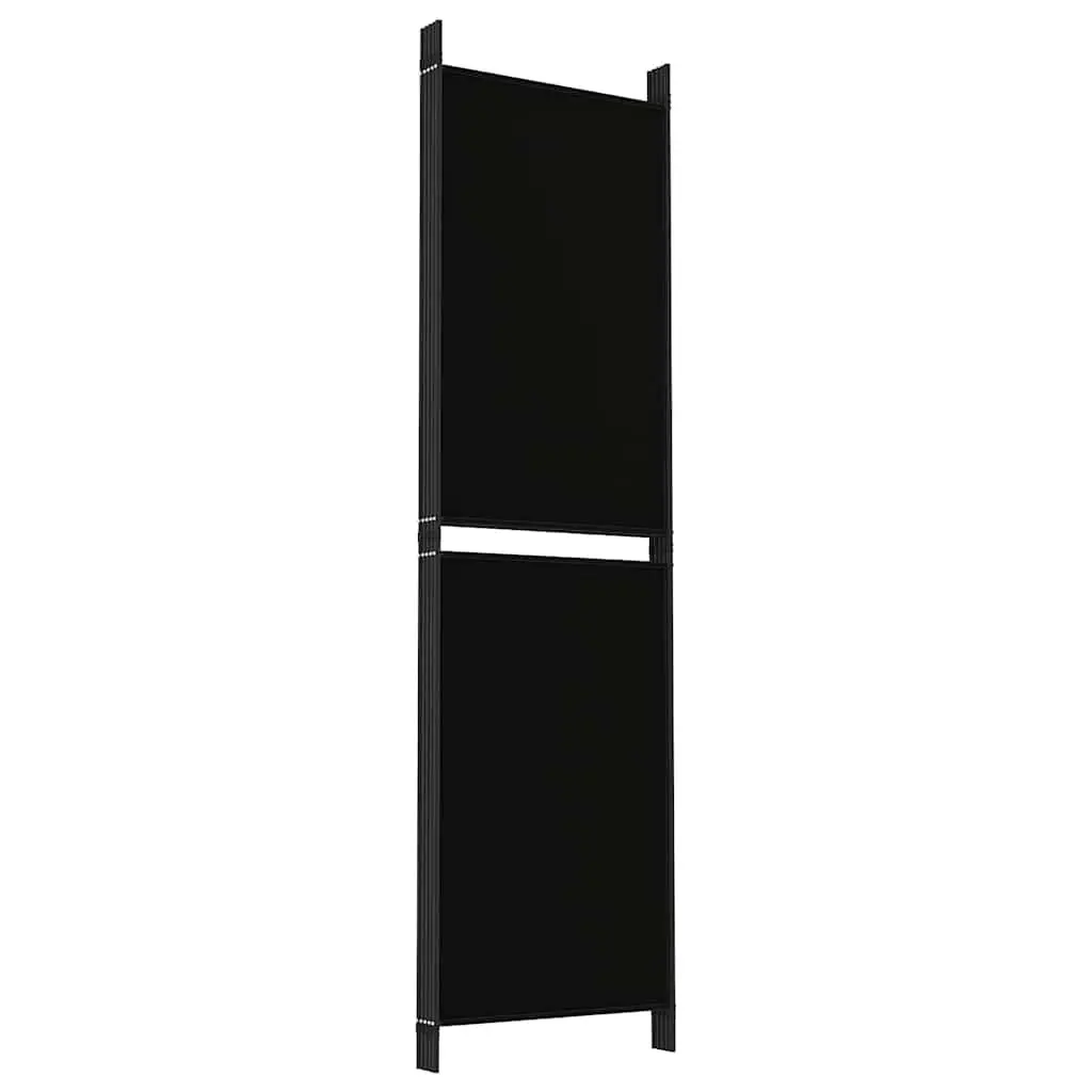 Room Divider 5-Panel Folding Privacy Screen Fabric Black 250 x 180 cm