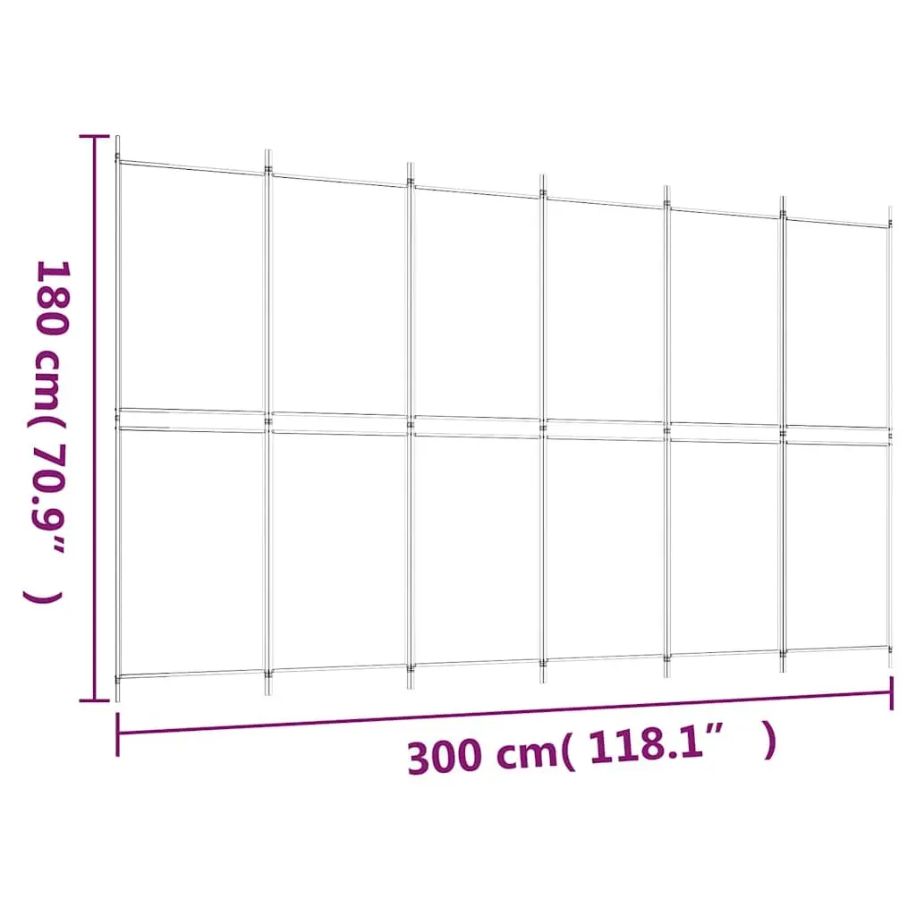 Room Divider 6-Panel Folding Screen Partition Privacy Space 300x180cm Anthracite