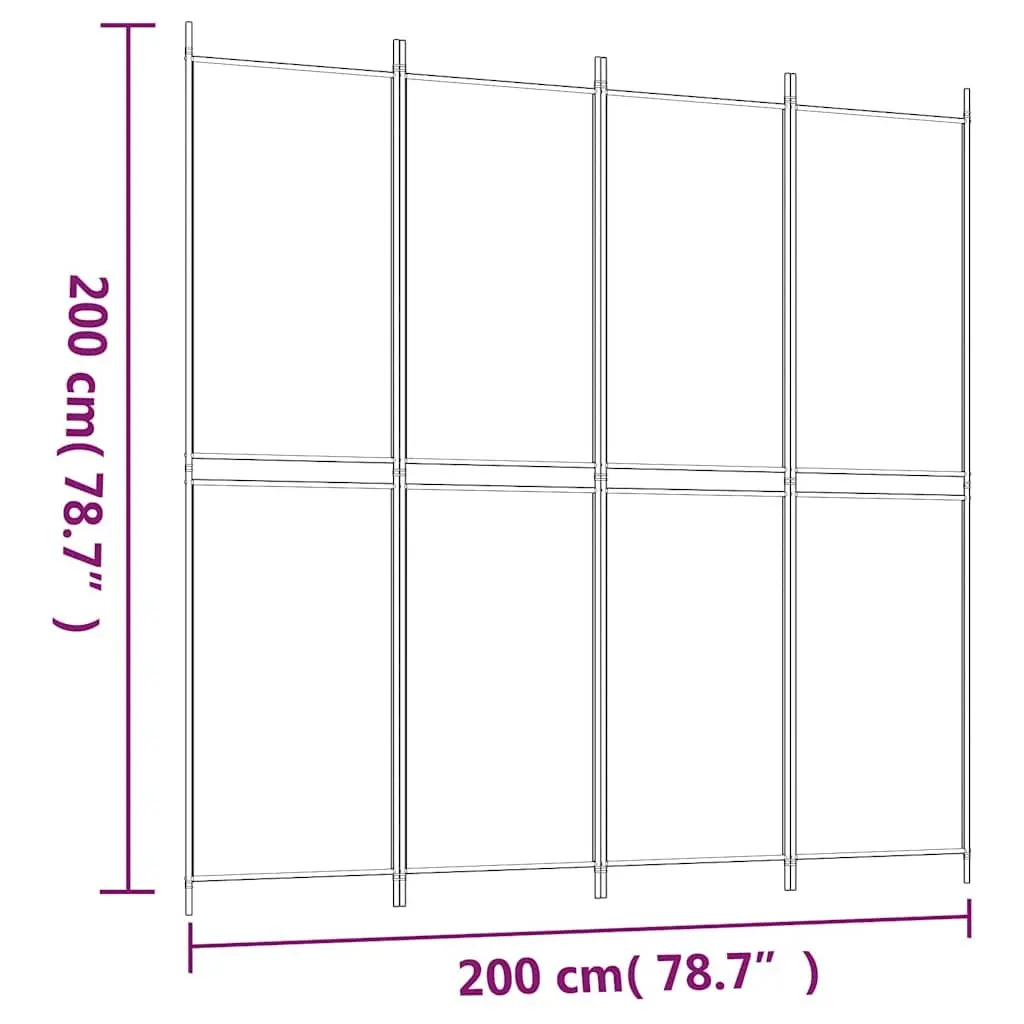 4-Panel Anthracite Room Divider