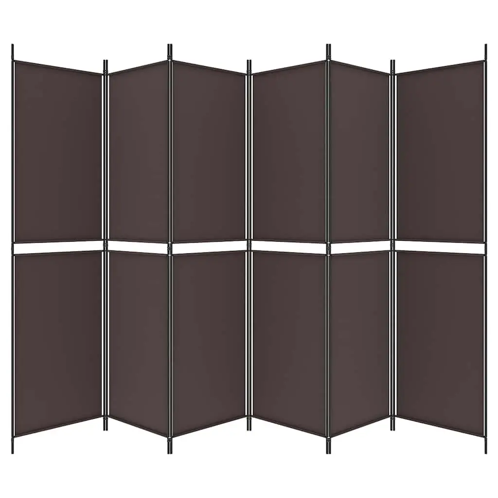 Folding Room Divider Screen 300x200cm, 6 Panels, Brown