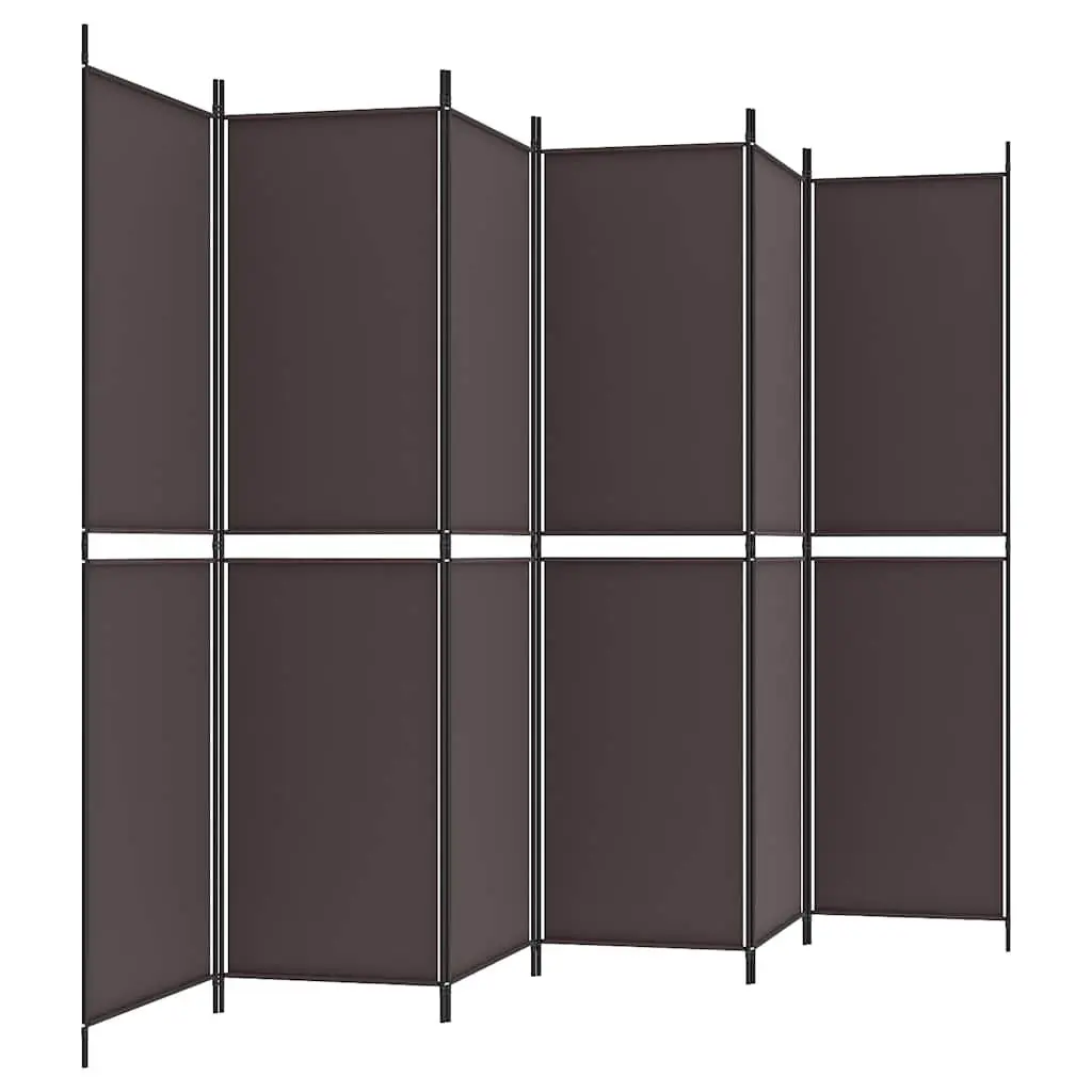 Folding Room Divider Screen 300x200cm, 6 Panels, Brown