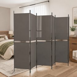 6-Panel Room Divider Dimensions: 300 x 200 cm, Anthracite