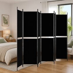 Specifications of 6-Panel Black Foldable Room Divider