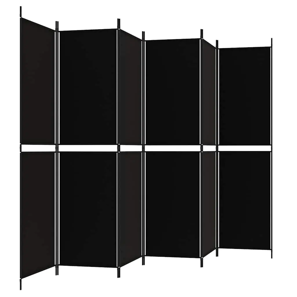 6-Panel Black Foldable Room Divider