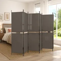 6-Panel Folding Screen Specifications: Anthracite Color