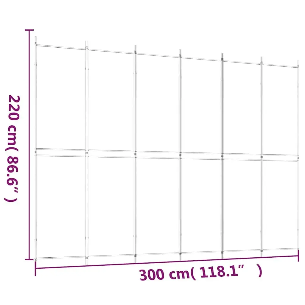 Room Divider 6-Panel Folding Screen Partition Privacy Anthracite 300x220cm