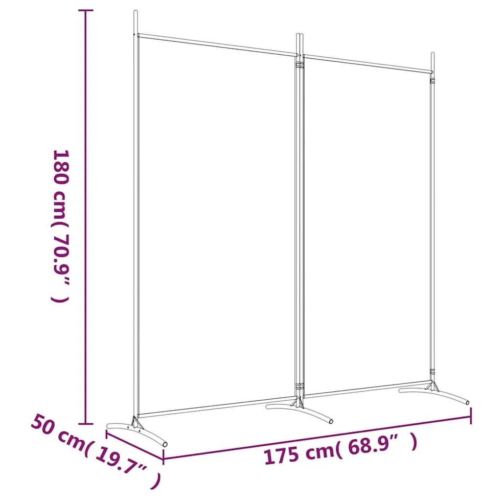 Brown 2-Panel Foldable Room Divider 175x180cm