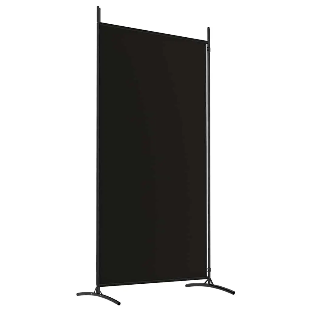 2-Panel Black Fabric Room Divider 175x180cm