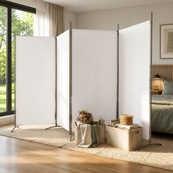 Specifications of 4-Panel White Folding Screen Divider