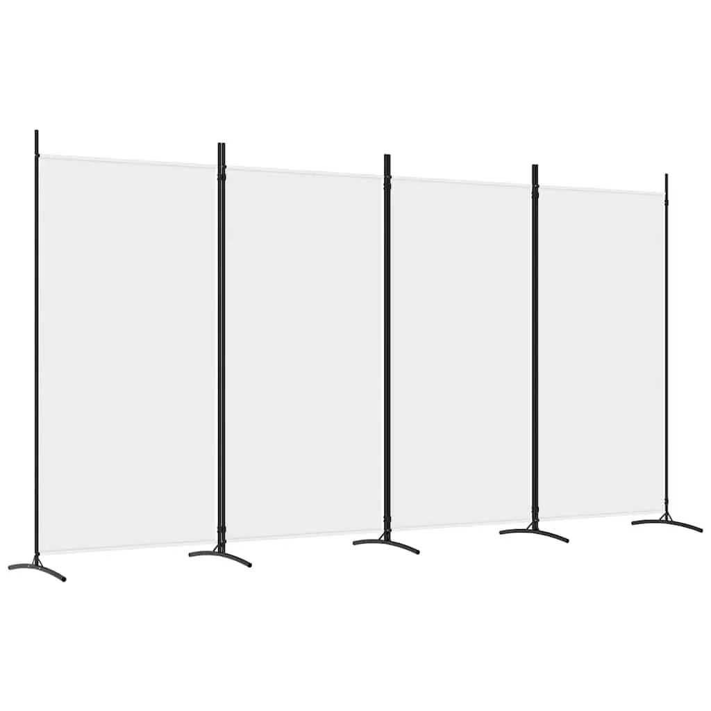 Room Divider 4 Panel White Folding Screen Privacy Partition 346x180cm