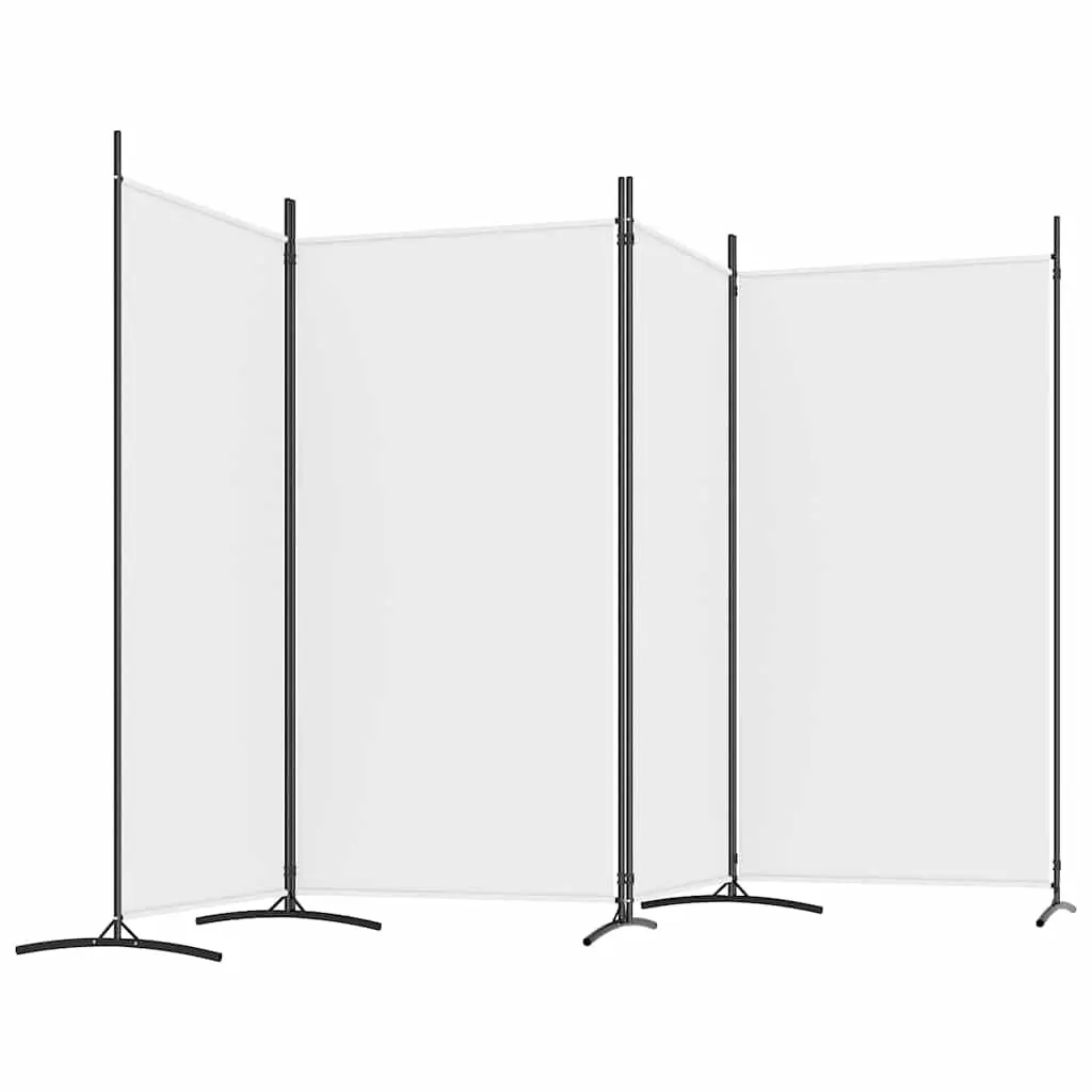 Room Divider 4 Panel White Folding Screen Privacy Partition 346x180cm