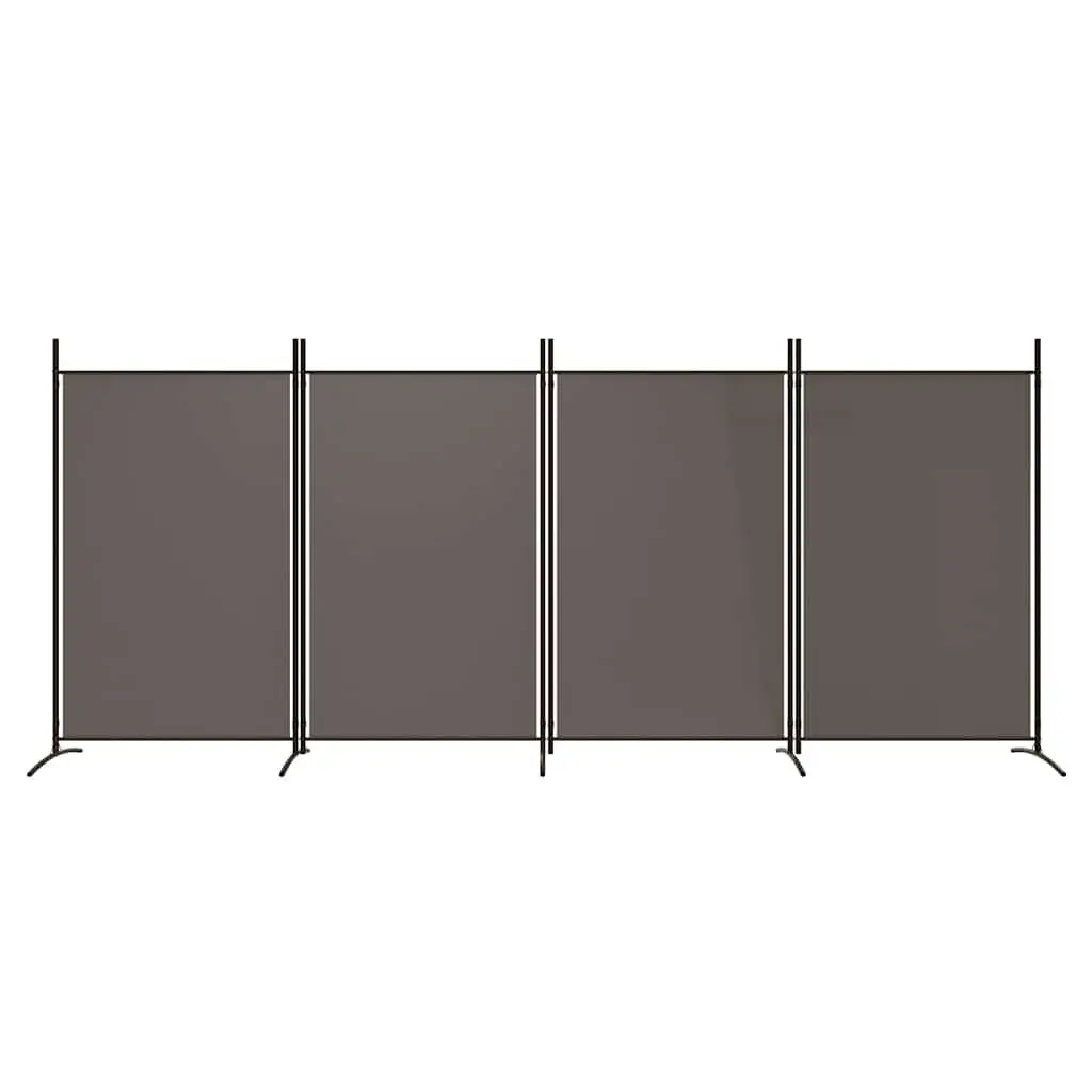 4-Panel Room Divider Folding Privacy Screen Partition Fabric Anthracite