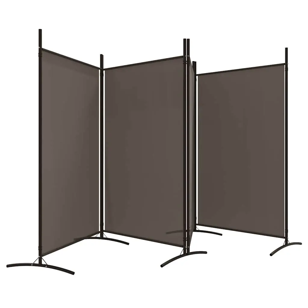 4-Panel Room Divider Folding Privacy Screen Partition Fabric Anthracite