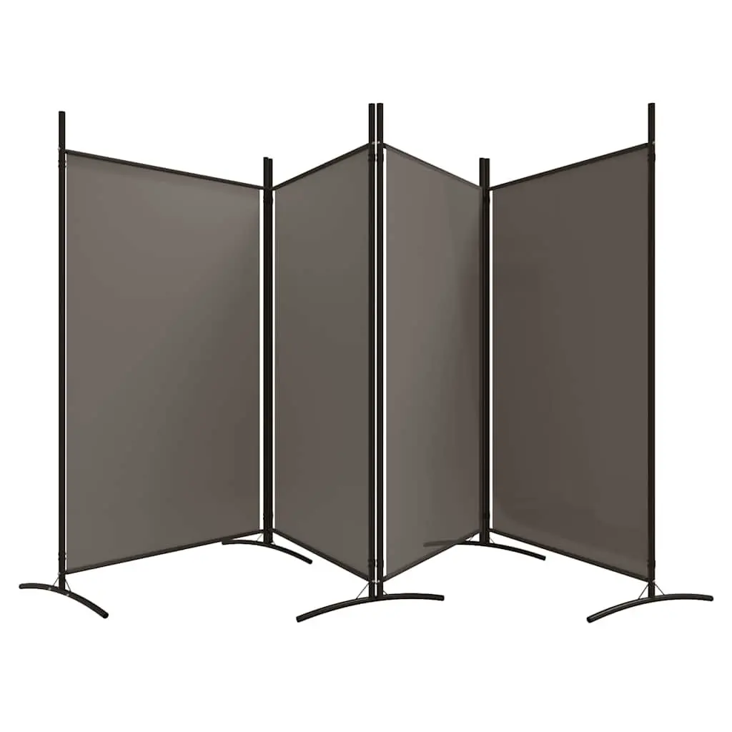 4-Panel Room Divider Folding Privacy Screen Partition Fabric Anthracite