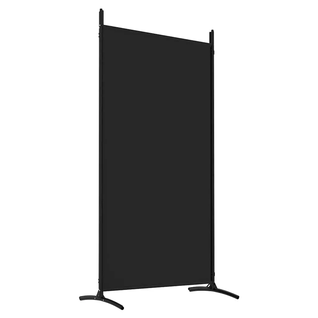 4-Panel Room Divider Foldable Privacy Screen Partition Black Fabric 346x180cm
