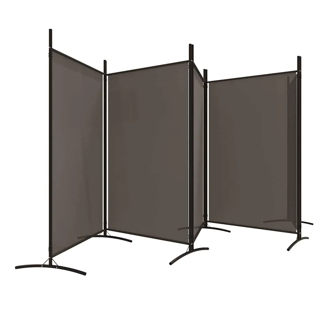 5-Panel Room Divider Screen Anthracite Fabric Foldable Privacy Partition