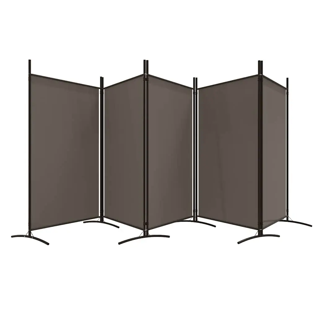 5-Panel Room Divider Screen Anthracite Fabric Foldable Privacy Partition