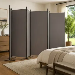 6-Panel Room Divider: 520 x 180 cm Anthracite Fabric