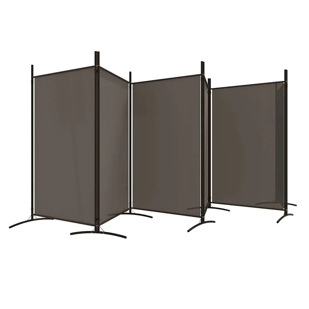 6-Panel Room Divider Screen Partition Anthracite Fabric Folding Privacy